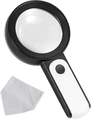 30X -12Işıklı Büyüteç Taşınabilir Çıft Katmanlı Optik Cam Okuma Büyüteç 2290-18 - 1