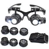 Gözlük Modeli 10X 15X 20X 25X Lens 2 Led Işıklı Büyüteç - 3