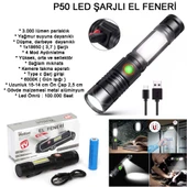 Geniş Açılı P50 Led Şarjlı EL Feneri Watton Wt-601 thumbnail 1