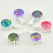Mistik Topaz Peridot Turmalin Gümüş Kolye - Model #5 - 2