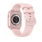 Bluetooth Çağrı ve Spor Takip Akıllı Saat - Pembe Silikon Kordon - 4