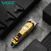 VGR V-290 Altın T Bıçak Sıfır Kesim LCD Ekran Şarjlı Tıraş Makinesi - 2