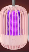 Kuş Kafesi Tasarımlı Elektrikli Sinek Öldürücü Lamba - USB Şarjlı - Pembe - 1