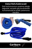 Premium Dolaşmaz Kırılmaz 7 Kademe Uzayan Bahçe Sulama Araç Yıkama Tabancalı 30 Metre Sihirli Hortum - 3