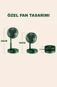 Sessiz 3 Kademeli Hafif Kablosuz 1200mAh Pervaneli Taşınabilir Usb Şarjlı Masa El Fanı Vantilatör thumbnail 4