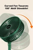 Sessiz 3 Kademeli Hafif Kablosuz 1200mAh Pervaneli Taşınabilir Usb Şarjlı Masa El Fanı Vantilatör thumbnail 3