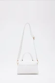 Beyaz Asia Suni Deri Çıtçıtlı Ayarlanabilir Askılı Kadın El, Kol Ve Omuz Çantası - 3