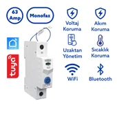 Tomzn Akıllı Voltaj ve Akım Koruma Rölesi, Sıcaklık Korumalı WiFi SmartLife Tuya 63A - Tek Kutup thumbnail 1
