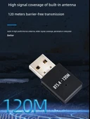 Bluetooth 5.4 USB Adaptör - 160m - Dahili Antenli - 5