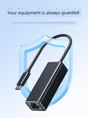 Type-C - RJ45 100Mbps Ethernet Adaptörü - Beyaz - 3