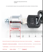 Dosya Dolabı Kilidi - 16mm Pozitif Merkez, No.3 Bağlantı, Demir Saplı Anahtar - 6