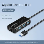 USB - Ethernet Adaptörü - Gigabit Kauçuk Kılıf + USB 3.0 - 1
