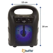 Tutmalı Mini Hoparlör Işıklı Taşınabilir Bluetooth Wireless Radyolu Sd Kart Ve Usb Girişli Hoparlör - 3