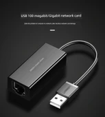 USB - Ethernet Adaptörü - 100Mbps Örgülü - 4