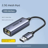 USB - Ethernet Adaptörü - 2.5G Alaşım - 1
