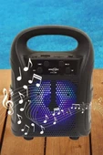 Tutmalı Mini Hoparlör Işıklı Taşınabilir Bluetooth Wireless Radyolu Sd Kart Ve Usb Girişli Hoparlör - 7
