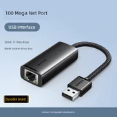 USB - Ethernet Adaptörü - 100Mbps Örgülü - 1