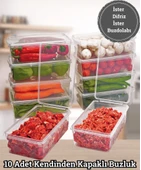 10 Adet 2000 ML Kapaklı Derin Dondurucu Difriz Saklama Kabı - Buzdolabı Düzenleyici 2 Litre Kapaklı - 2