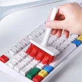 Çok Amaçlı Kırmızı Hassas Fırça Başlıklı  Bilgisayar Laptop Temizleme Fırçası - 2