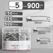 Metal Çengelli İğne - Karışık Boyutlar (26+36+56mm) - 5 Varil - Toplam 900 Adet - 1