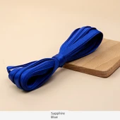 Polyester Cheongsam Kumaş - Ütü Gerektirmeyen İpek Şerit - 1cm - Safir Mavisi (5m) thumbnail 1