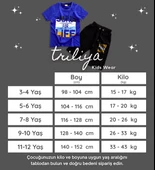 Triliya Pamuklu Unisex Çocuk Kapri Takımı (Cepli & Kordonlu, 3-12 Yaş) TRL-33 - 6