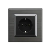 10 Adet Ovivo Quantum Manyetik Gri Topraklı Priz Çerçeve Dahildir - 1