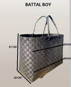 Plastik Örme Pazar Çantası BATTAL BOY thumbnail 10
