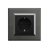 8 Adet Ovivo Quantum Manyetik Gri Topraklı Priz + Çerçeve Dahildir - 1