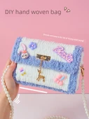 DIY El Yapımı Örgü Çanta Puzzle Oyuncak - Pembe Zincirli - 2