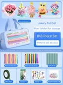 Çocuk DIY Bükülebilir Çubuk El Sanatları Seti - 843 Parça Mavi Çanta (Delüks Tam Set, 30 Renk) - 1