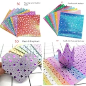 15x15 cm Küçük Yıldızlı Origami Kağıdı - 7 Renk 20 Yaprak - 7