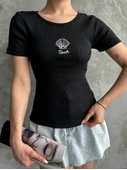 Bac nakışlı bluz - 2