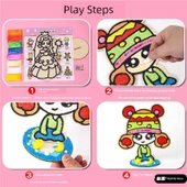 DIY Köpük Hamurlu Gökkuşağı Kum Boyama Seti - k011 - 6
