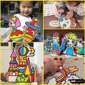DIY Köpük Hamurlu Gökkuşağı Kum Boyama Seti - Kız Çocuklar (6'lı Paket) - 4