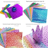 15x15 cm Simli Origami Kağıdı - 10 Renk 20 Yaprak thumbnail 4