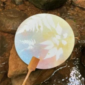 DIY Yaprak Mürekkep Püskürtmeli Yelpaze Seti - Boş Beyaz Güzellik Yelpaze 5 Adet - 4