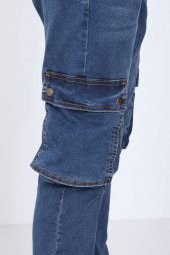Erkek Koyu Mavi Kargo Cepli Jogger Pantolon - 5