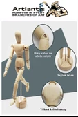 Ahşap İnsan Modeli 14cm A4 21x30 Eskiz Defteri Dereceli Karakalem Dağıtma Kalemi Zımpara Kalem Uzatma Aparat Hamur Silgi - 4