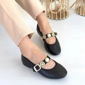 Atnis Siyah Cilt Babet Ayakkabı thumbnail 4