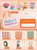 DIY Bükülebilir Çubuk El Sanatları Seti - Başlangıç Seviyesi Bej Çanta, 223 Parça (8 Renk/200 Adet) - 1