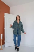 Mint Düğmeli Ekoseli Kaban thumbnail 1