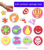 EVA Sünger Boyama Damga Seti - Pembe Mürekkep Pedli - 8