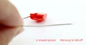 Renkli Plastik Başlıklı Çengelli İğne - 10 Adet Küçük Boy - Yeşil - 8