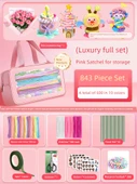 DIY Bükülebilir Çubuk El Sanatları Seti - Deluxe Tam Set Pembe Çanta 843 Parça (10 Renk) - 1