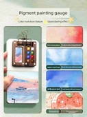 Portatif Suluboya Boya Kutusu Seti - [Akrilik Seti] 15 Gözlü Boya Kutusu + 24 Renkli Boya + Küçük Resim Defteri ve Su Fırçası thumbnail 8