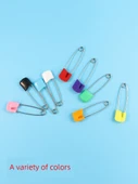 Renkli Plastik Başlıklı Çengelli İğne - 10 Adet Küçük Boy - Yeşil - 2