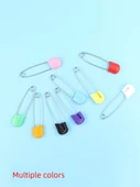 Renkli Plastik Başlıklı Çengelli İğne - 10 Adet Küçük Boy - Karışık Renkli - 4