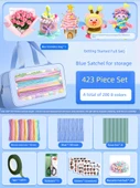 DIY Bükülebilir Çubuk El Sanatları Seti - Başlangıç Seviyesi Tam Set Mavi Çanta 423 Parça (8 Renk) - 1
