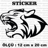 büyük kedi kaplan 2 adet sticker - Araba motosiklet kask buzdolabı cam otomobil atv laptop tablet duvar stickerı - 1
